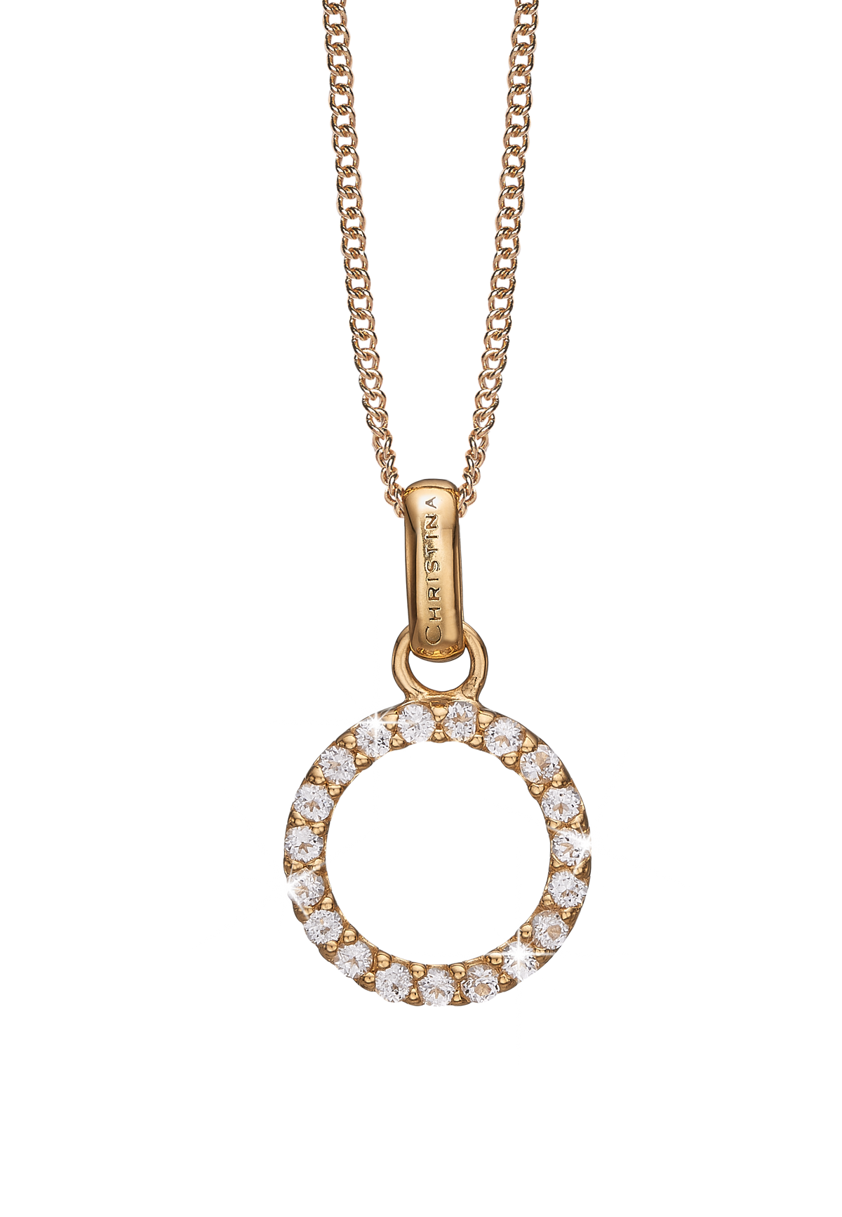 Køb Christina jewelry - Topaz Circle vedhæng uden kæde, forgyldt sølv - Modelnr.: 680-G06 hos Guldsmed Smeds