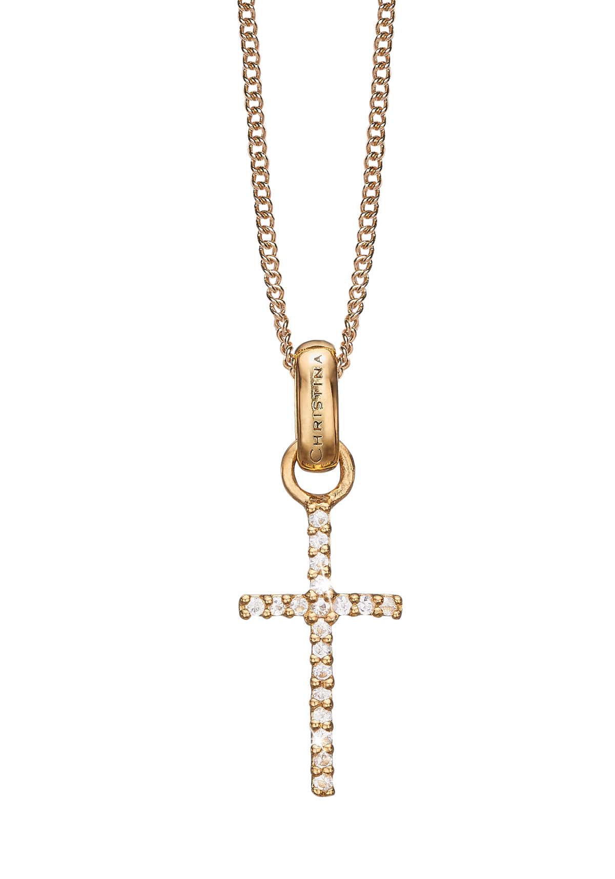 Køb Christina jewelry - Topaz Cross vedhæng uden kæde, forgyldt sølv - Modelnr: 680-G15 hos Guldsmed Smeds