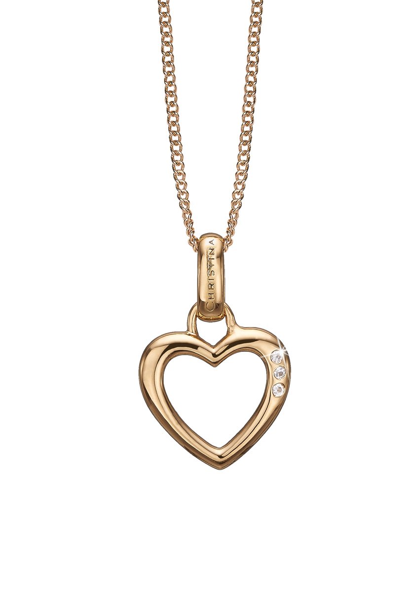 Køb Christina jewelry - Open Heart vedhæng, forgyldt sølv, 45+15 cm - Modelnr.: 680-G20 hos Guldsmed Smeds