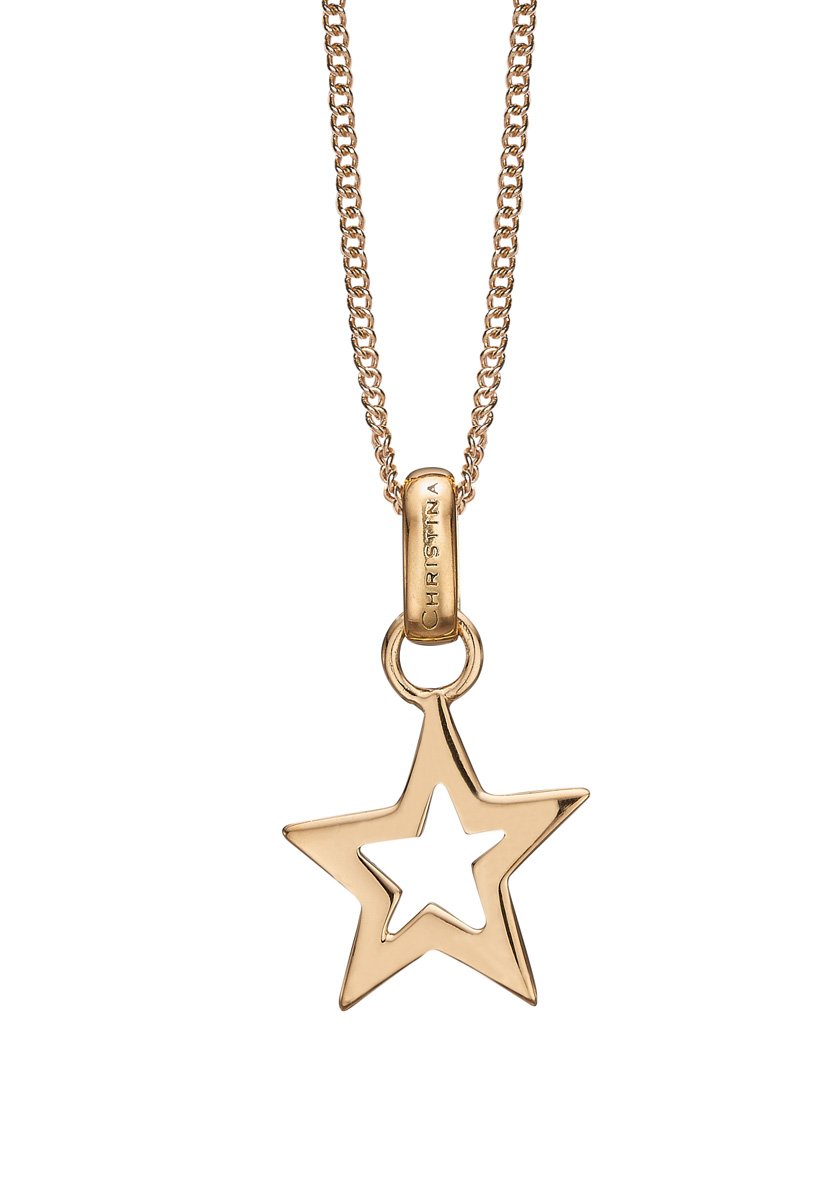 Køb Christina jewelry - Star vedhæng, forgyldt sølv, 45+15 cm - Modelnr.: 680-G23 hos Guldsmed Smeds