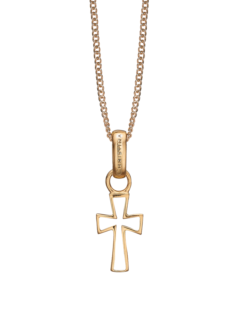 Køb Christina jewelry - kors vedhæng uden kæde, forgyldt sølv - Modelnr.: 680-G24 hos Guldsmed Smeds