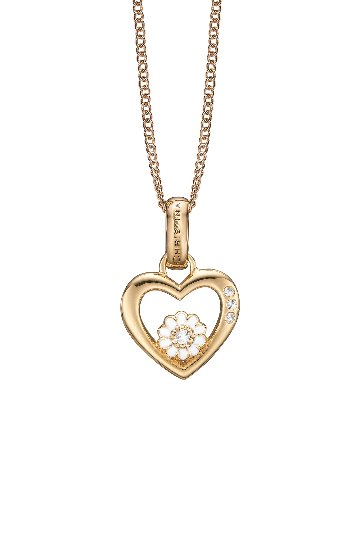 Køb Christina jewelry - Marguerite Love vedhæng uden kæde, forgyldt plated sølv - Modelnr.: 680-G32 hos Guldsmed Smeds