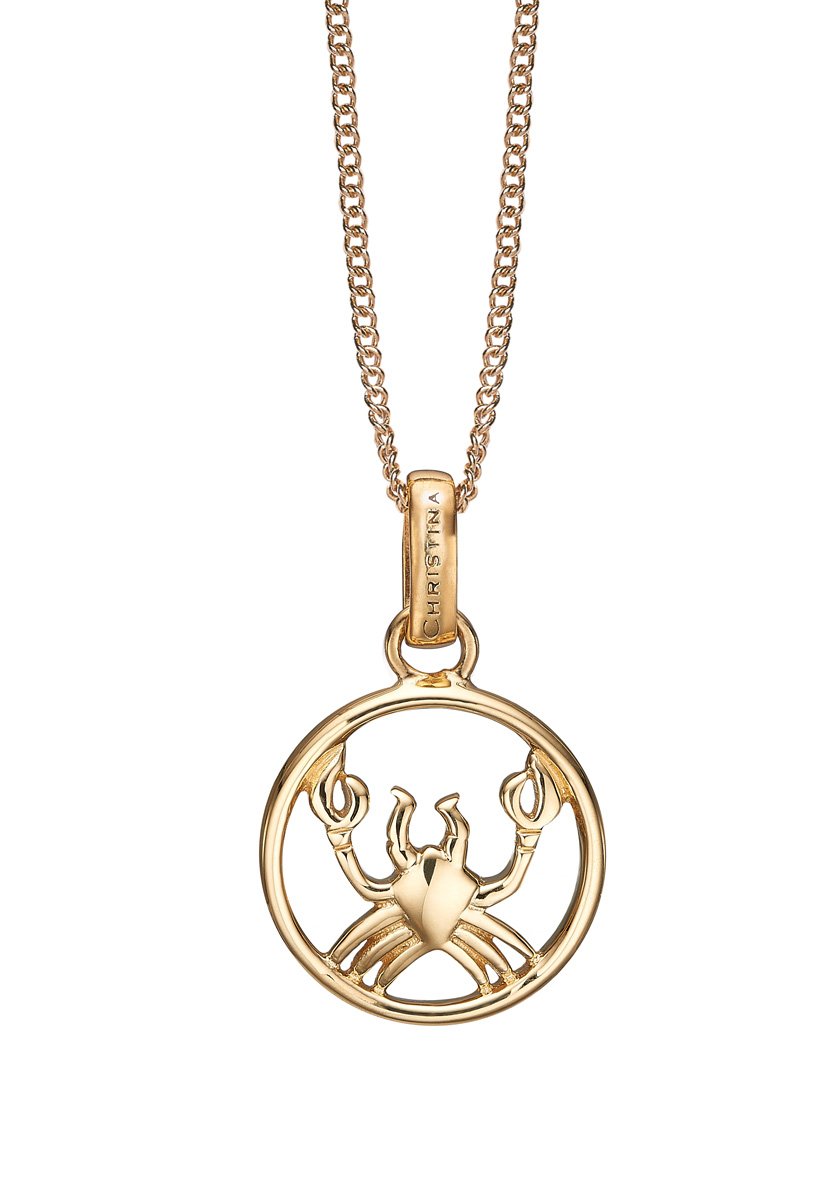 Køb Christina jewelry - Zodiac Cancer vedhæng uden kæde, forgyldt plated sølv - Modelnr.: 680-G38-6 hos Guldsmed Smeds