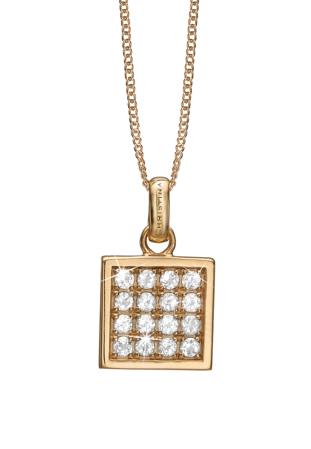 Køb Christina jewelry - vedhæng uden kæde,  Square Topaz Balance, vedhæng uden kæde, forgyldt sølv - Mod hos Guldsmed Smeds
