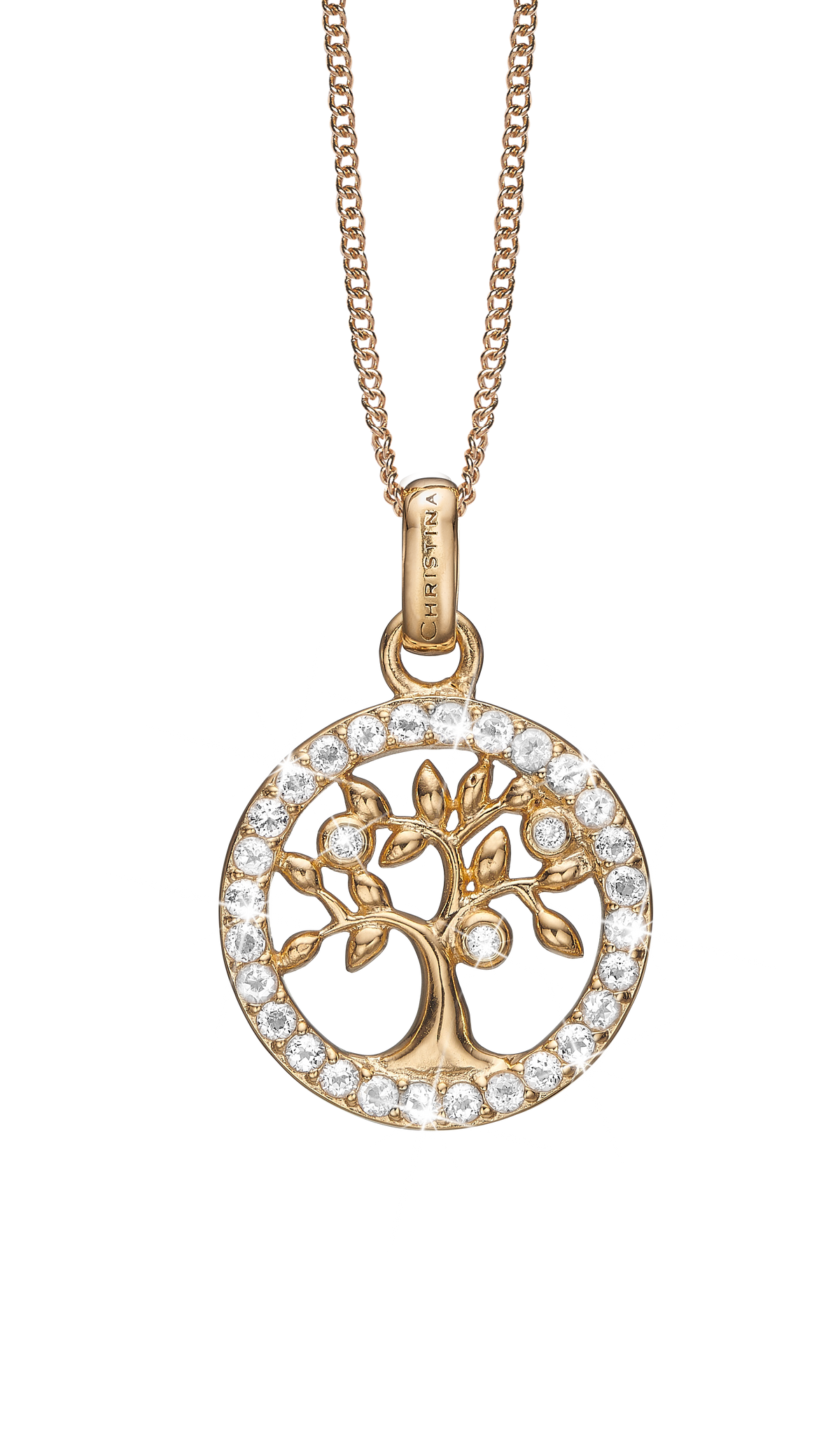 Køb Christina jewelry - Topaz Tree of Life, vedhæng uden kæde, forgyldt sølv - Model: 680-G54 hos Guldsmed Smeds