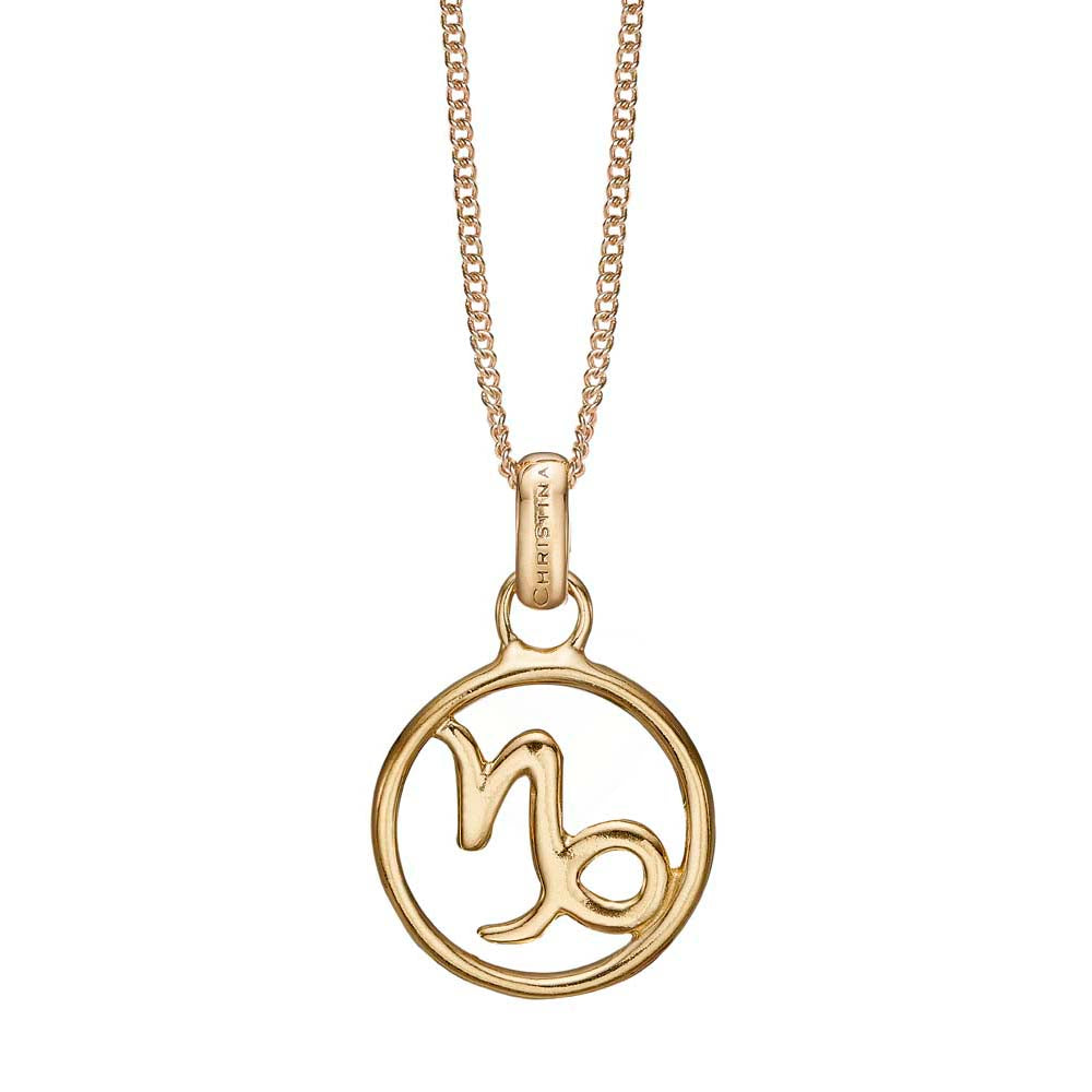 Køb Christina jewelry & watches - Zodiac Capricorn/Stenbuk vedhæng, forgyldt - Modelnr: 680-G67-12 hos Guldsmed Smeds