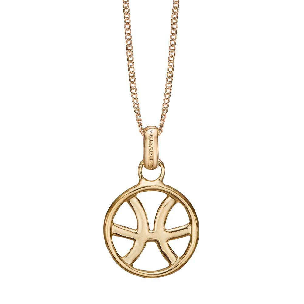 Køb Christina jewelry & watches - Zodiac Pisces/Fisk vedhæng, forgyldt sølv - Modelnr: 680-G67-2 hos Guldsmed Smeds