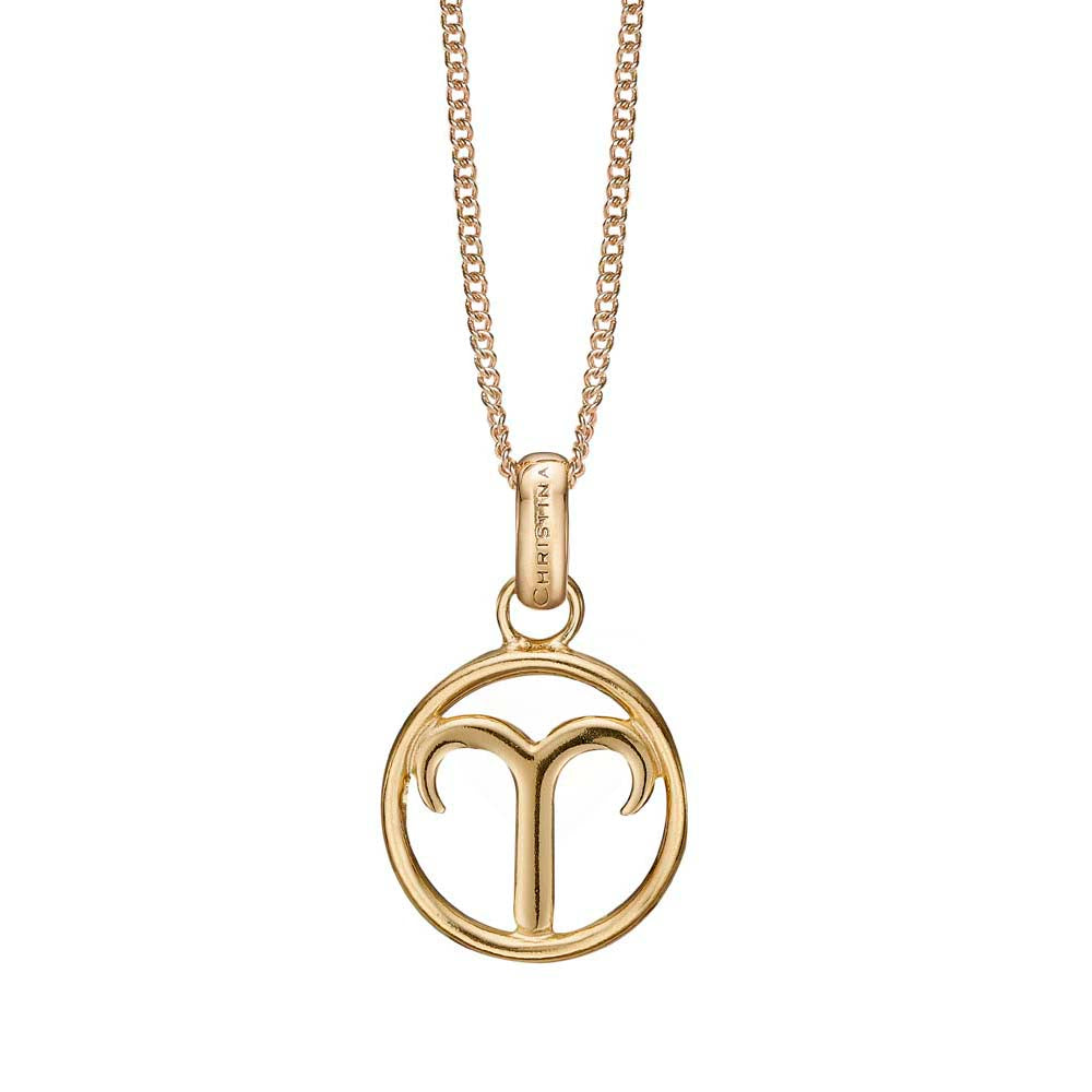 Køb Christina jewelry & watches - Zodiac Aries/V‘dder vedhæng, forgyldt sølv - Modelnr: 680-G67-3 hos Guldsmed Smeds