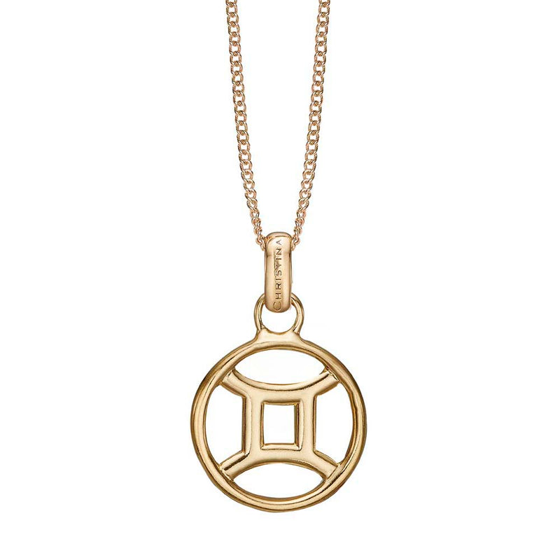 Køb Christina jewelry & watches - Zodiac Gemini/Tvilling vedhæng, forgyldt  - Modelnr: 680-G67-5 hos Guldsmed Smeds