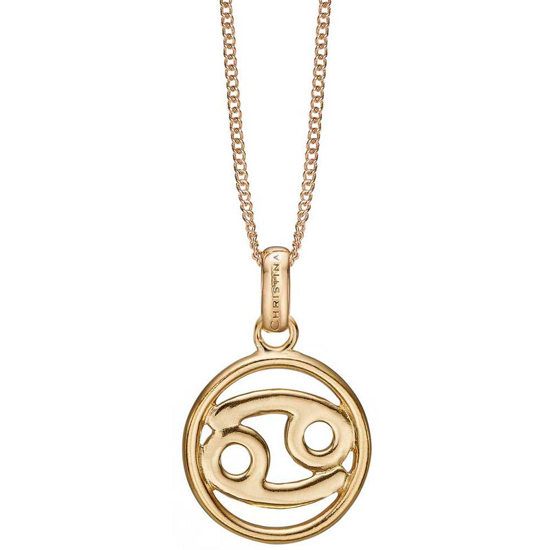 Køb Christina jewelry & watches - Zodiac Cancer/Krebs vedhæng, forgyldt sølv - Modelnr: 680-G67-6 hos Guldsmed Smeds