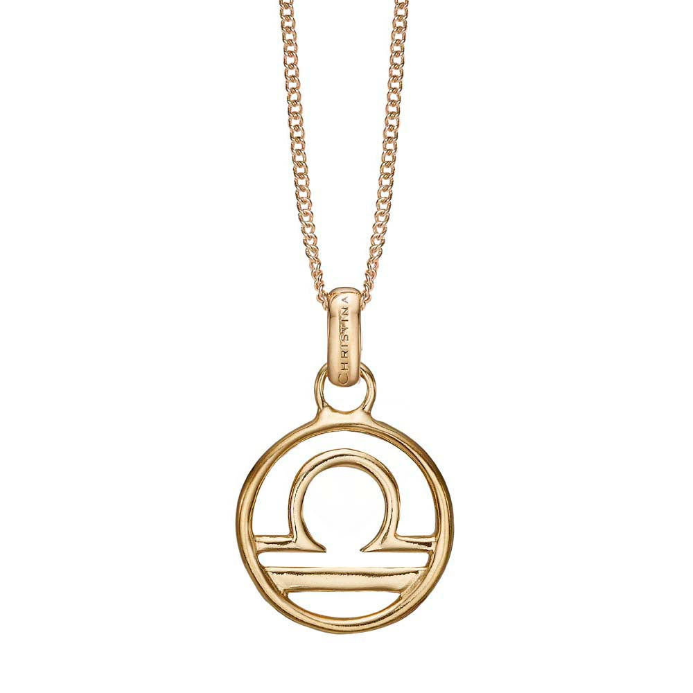 Køb Christina jewelry & watches - Zodiac Libra/V‘gt vedhæng, forgyldt sølv - Modelnr: 680-G67-9 hos Guldsmed Smeds