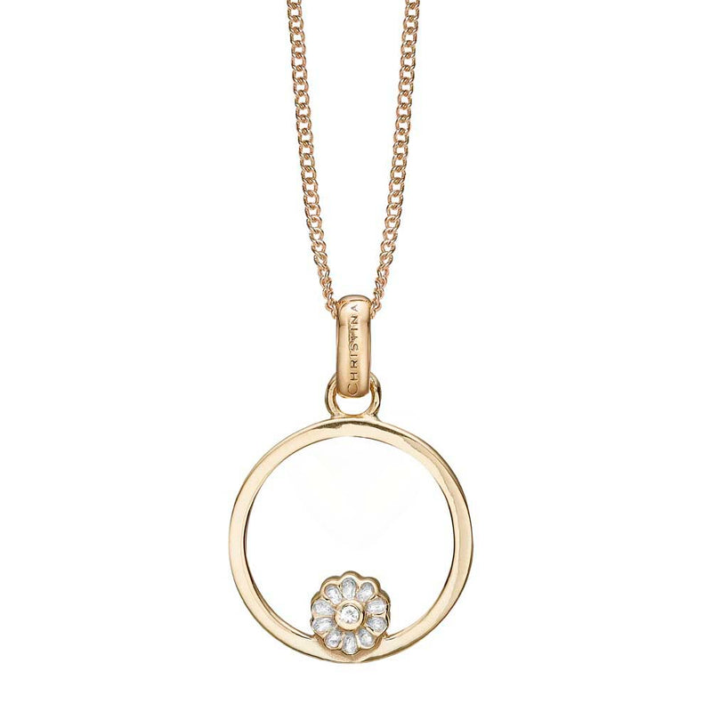 Køb Christina jewelry & watches - Marguerite Circle, vedhæng, forgyldt sølv - Modelnr: 680-G82 hos Guldsmed Smeds
