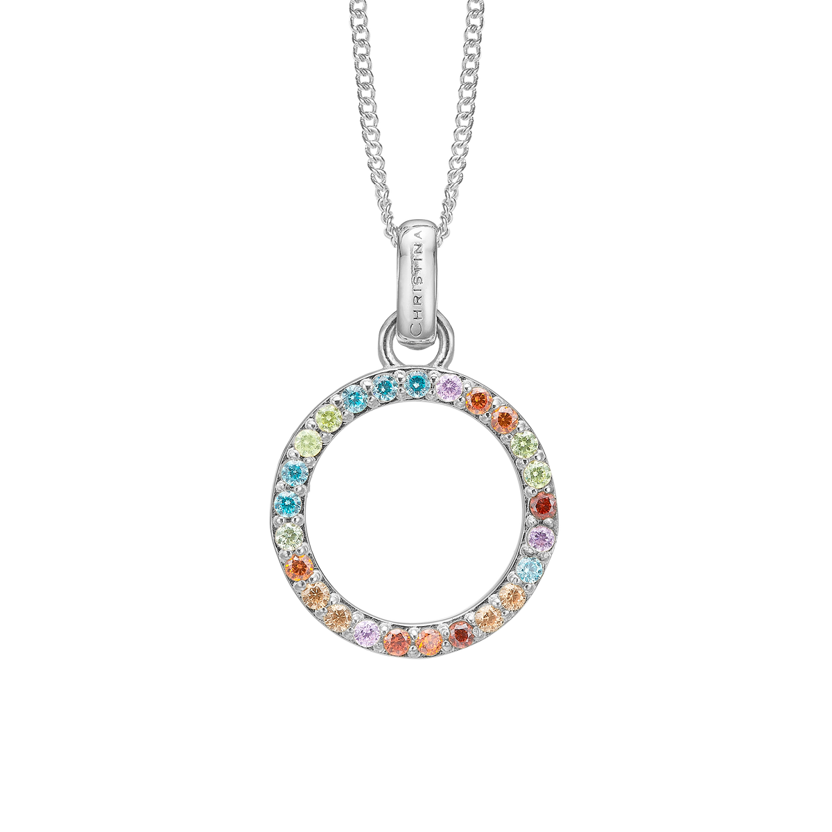 Christina Colourful Circle vedhæng i sølv