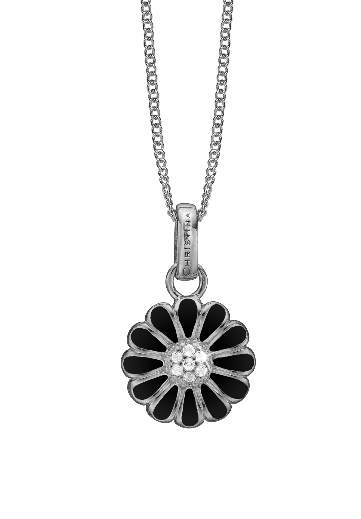 Køb Christina jewelry - 16 mm Black Marguerite vedhæng uden kæde, sølv - Modelnr.: 680-S30black hos Guldsmed Smeds