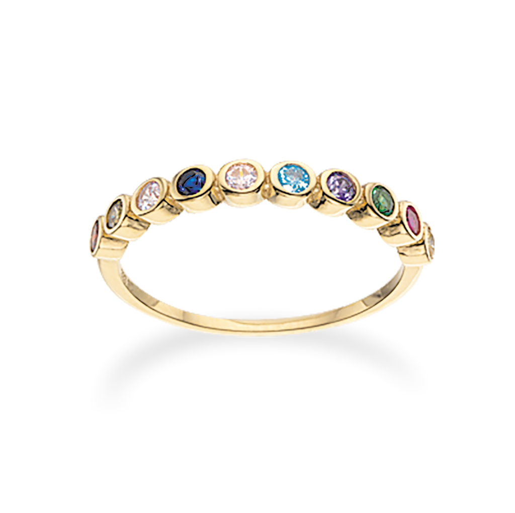 Køb Scrouples - Ring 8 kt. rainbow synt. zir - Model nr.: 711423 hos Guldsmed Smeds