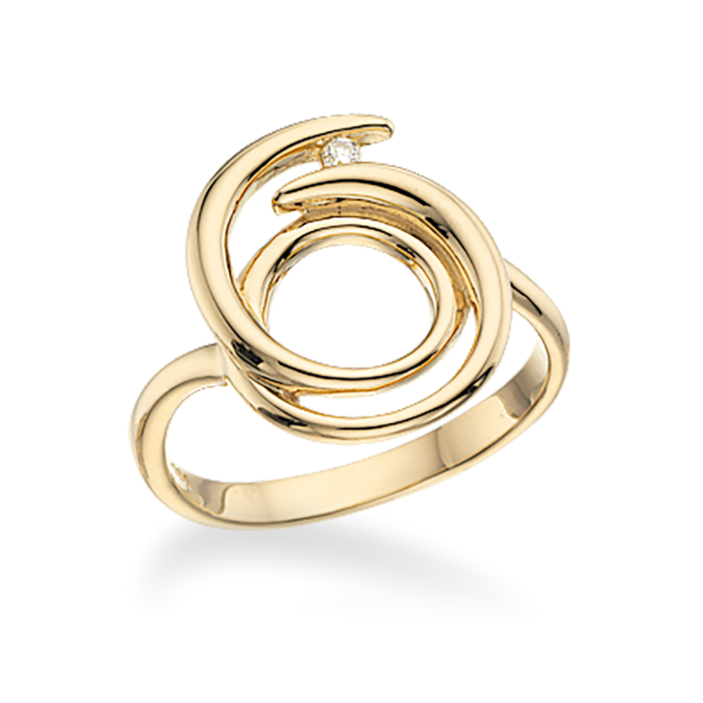Køb Scrouples - Ring 14 kt. spiral m. 0,027 w/si - Model nr.: 711645 hos Guldsmed Smeds