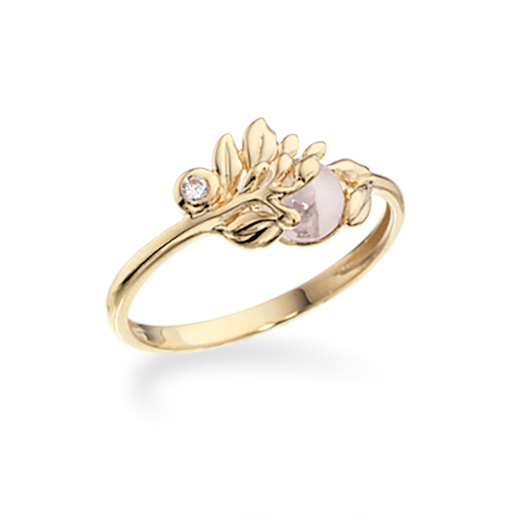 Køb Scrouples - Prima Vera ring 14 kt. m zir og rosa quartz - Model nr.: 711835 hos Guldsmed Smeds
