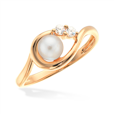 Scrouples - 8 kt guldring med ferskvandsperle - Model: 713623