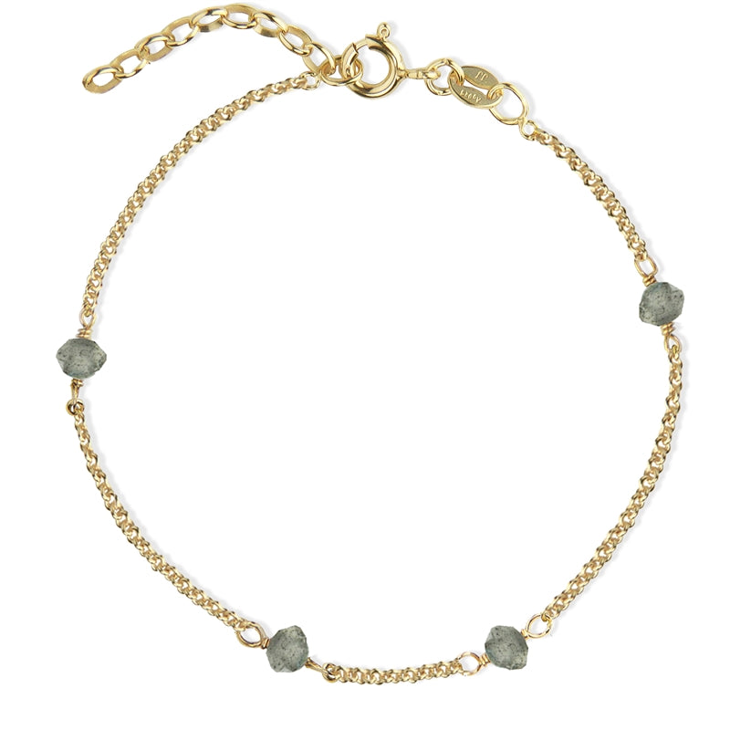 Jeberg Jewellery - Forgyldt LOVE EYE armbånd larbradorit  - Model: 7186-G