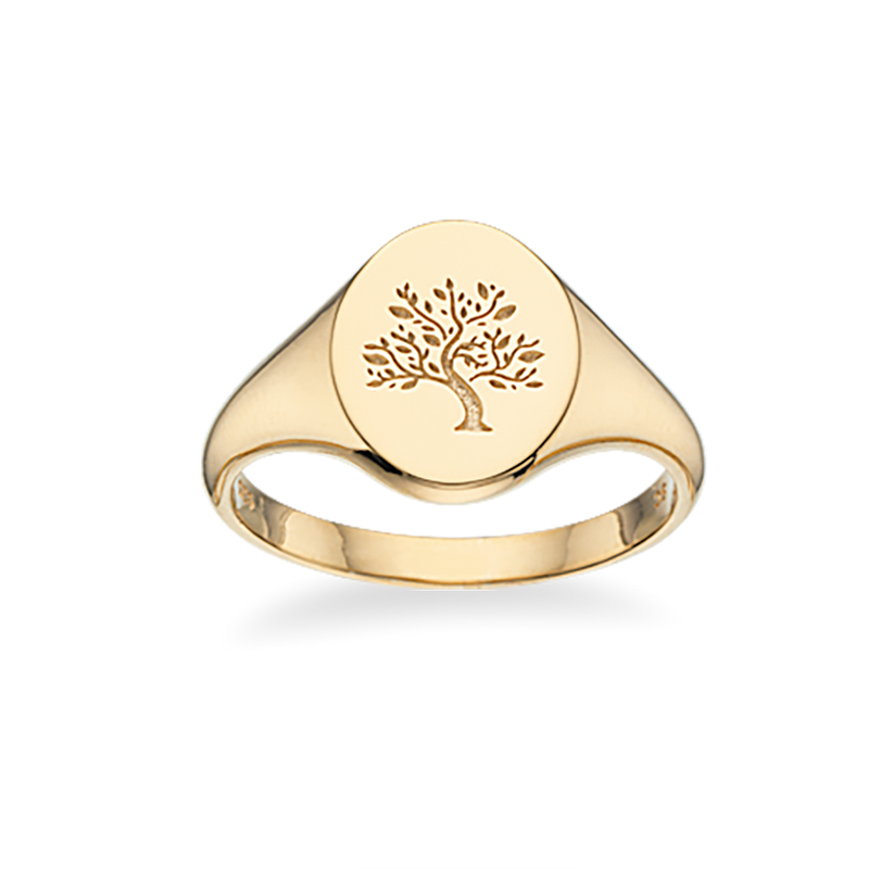 Køb Scrouples - Ring livets træ, oval sølv forgyldt - Model nr.: 725162 hos Guldsmed Smeds