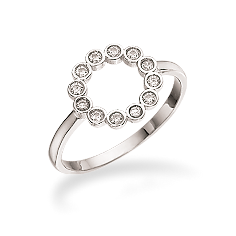 Køb Scrouples - Ring blank sølv, cirkel med zirkoner - Model nr.: 725272 hos Guldsmed Smeds