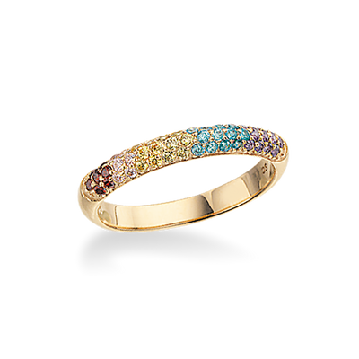 Køb Scrouples - Ring blank forgyldt sølv med multicolor zirkoner - Model nr.: 725592 hos Guldsmed Smeds
