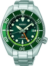 Seiko PROSPEX GMT DIVER 200m herreur i stål m. lænke, grøn skive - Model: SFK003J1