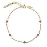 Jeberg Jewellery - Forgyldt "I AM GOLD" amethyst armbånd - Model: 7330-G
