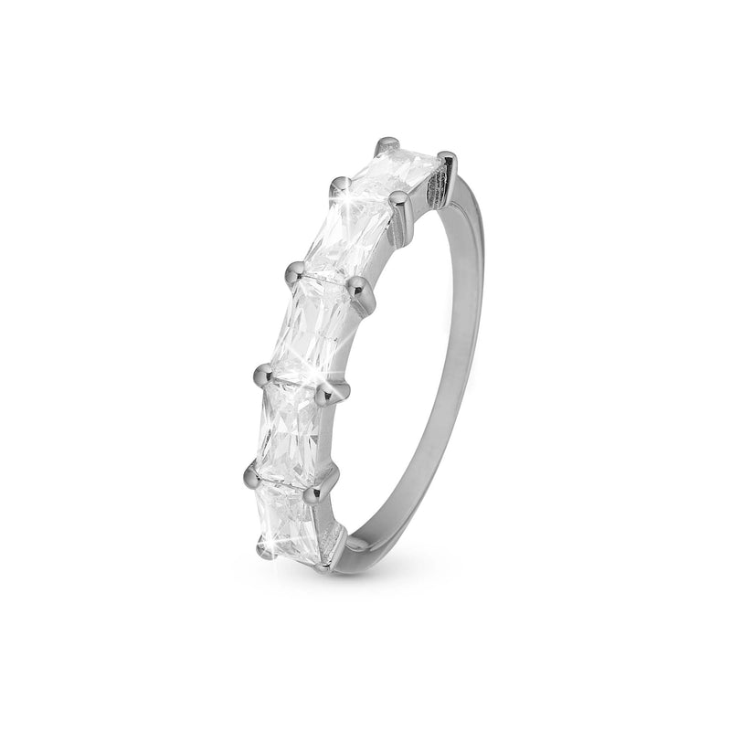 Christina Jewelry - White Baguette ring sølv - Model: 800-9.1.A