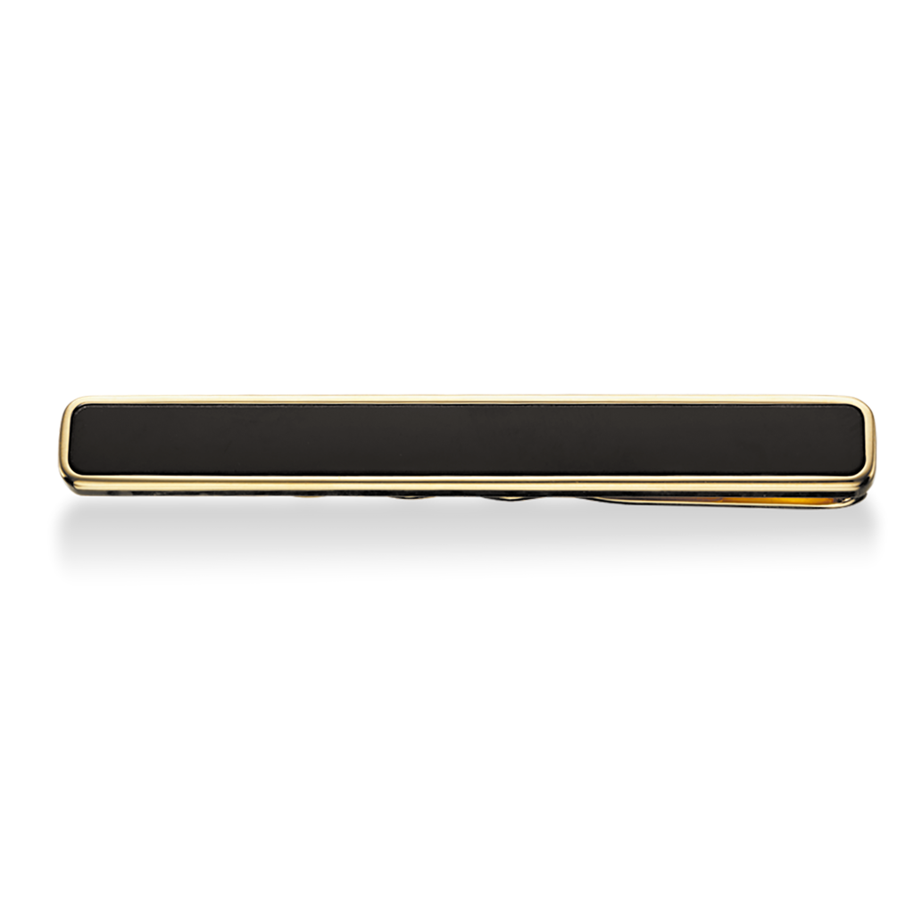 Køb Scrouples - Slipseholder forgyldt stål med onyx - Model: 801521 hos Guldsmed Smeds