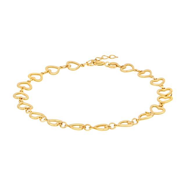 Nordahl Andersen 8 kt. guldarmbånd m. åbne hjerter 19cm