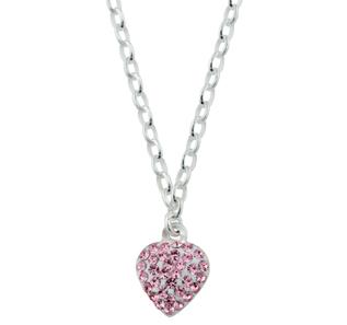 Køb Nordahl Andersen- Børne sølv halskæde m/hjerte m/pink cz - Modelnr.:825 109 9 hos Guldsmed Smeds