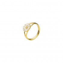 Køb Lund of Copenhagen - Marguerit ring forgyldt 9mm hvid emalje - Modelnr.: 907009-M hos Guldsmed Smeds
