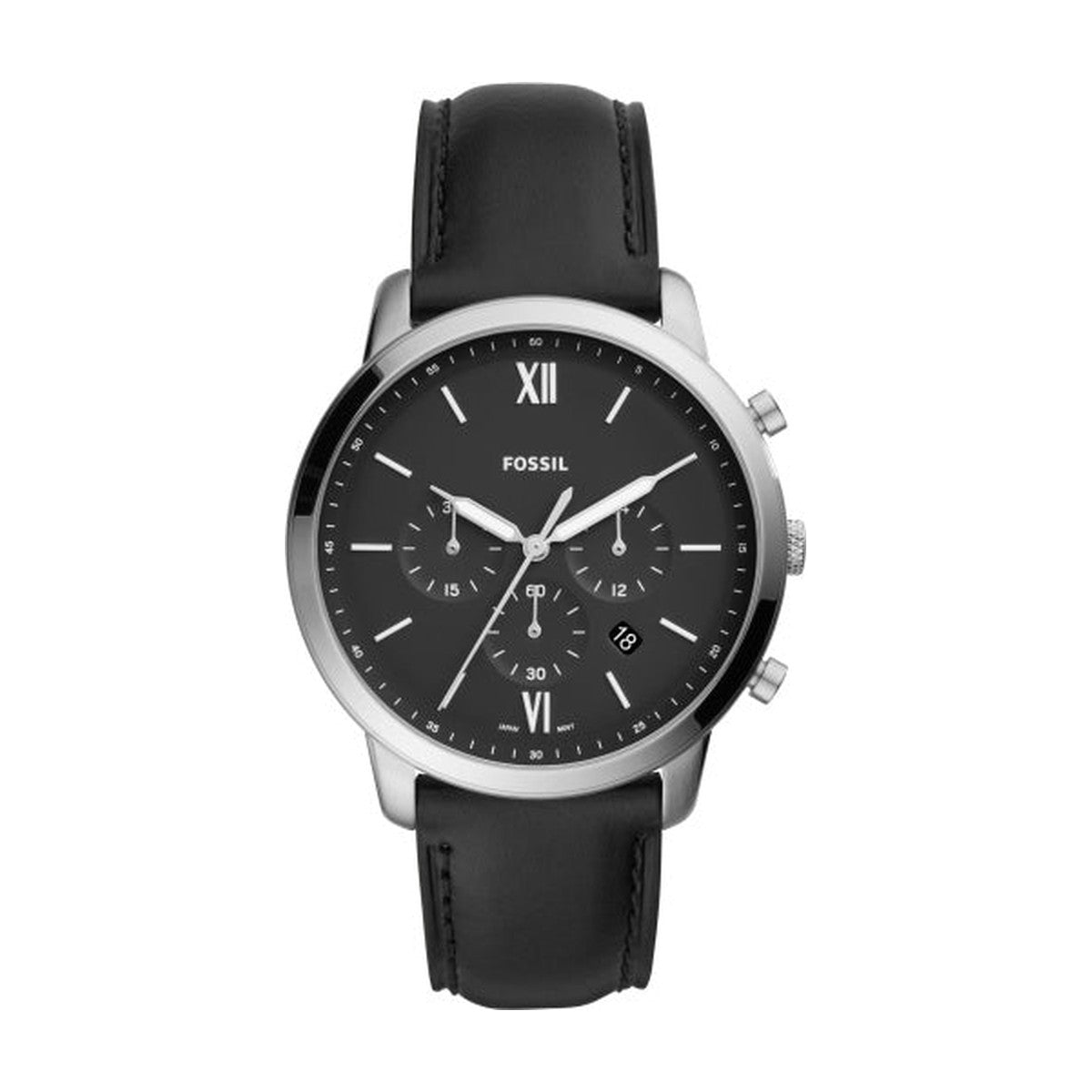 Køb Fossil - Stål herreur med læderrem - Model: FS5452 hos Guldsmed Smeds
