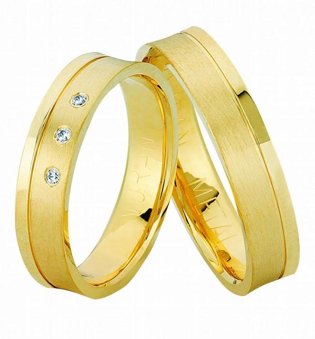 Køb Nuran - vielses- og forlovelsesringe i guld - Modelnr.: A3817 - 14 KT. hos Guldsmed Smeds