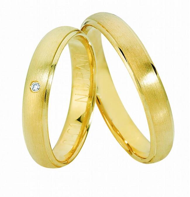 Køb Nuran - vielses- og forlovelsesringe i guld - Modelnr.: A3835 - 14KT. hos Guldsmed Smeds