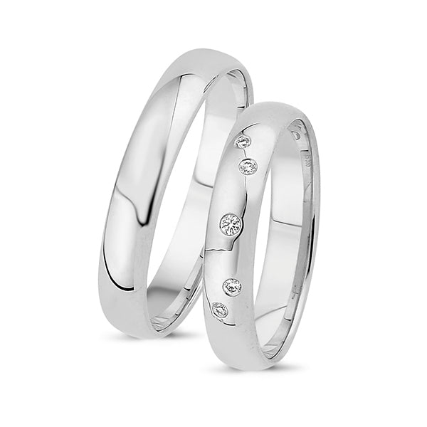 Køb Nuran - 14kt. stjernedrysset vielsesringe m 0,05ct w/vs br - Modelnr.: A4003HVG hos Guldsmed Smeds