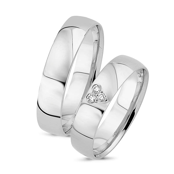 Køb Nuran - 14kt. vielsesringe m 0,06ct w/vs - Modelnr.: A4010HVG hos Guldsmed Smeds