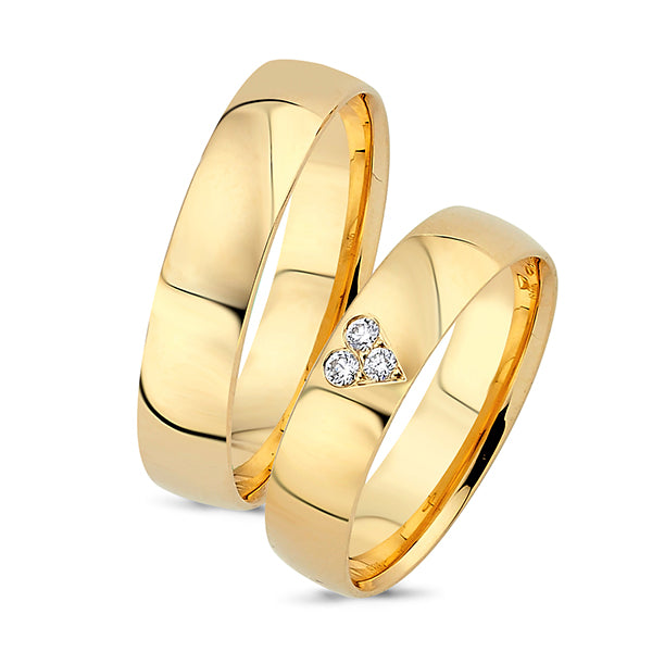 Køb Nuran - 14kt. vielsesringe m 0,06ct w/vs - Modelnr.: A4010RG hos Guldsmed Smeds