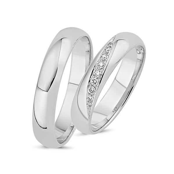 Køb Nuran - 14 kt. vielsesringe m. 0,12 ct - Modelnr.: A4019HVG hos Guldsmed Smeds