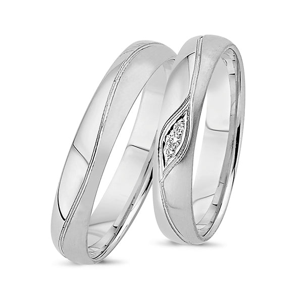 Køb Nuran - 14kt. vielsesringe 0,04ct w/vs brillant - Modelnr.: A4055HVG hos Guldsmed Smeds