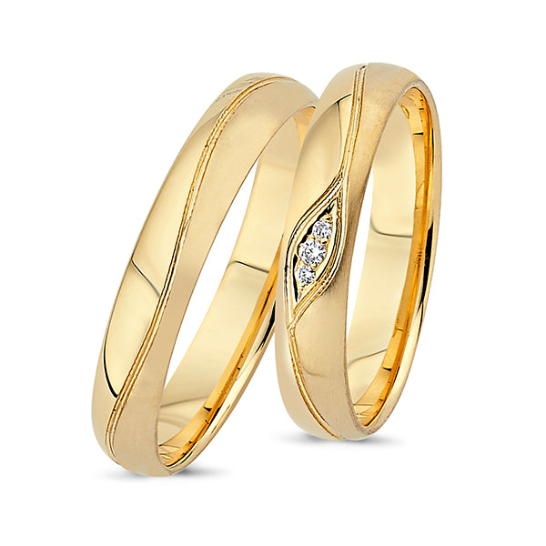 Køb Nuran - 14kt. vielsesringe 0,04ct w/vs brillant - Modelnr.: A4055RG hos Guldsmed Smeds