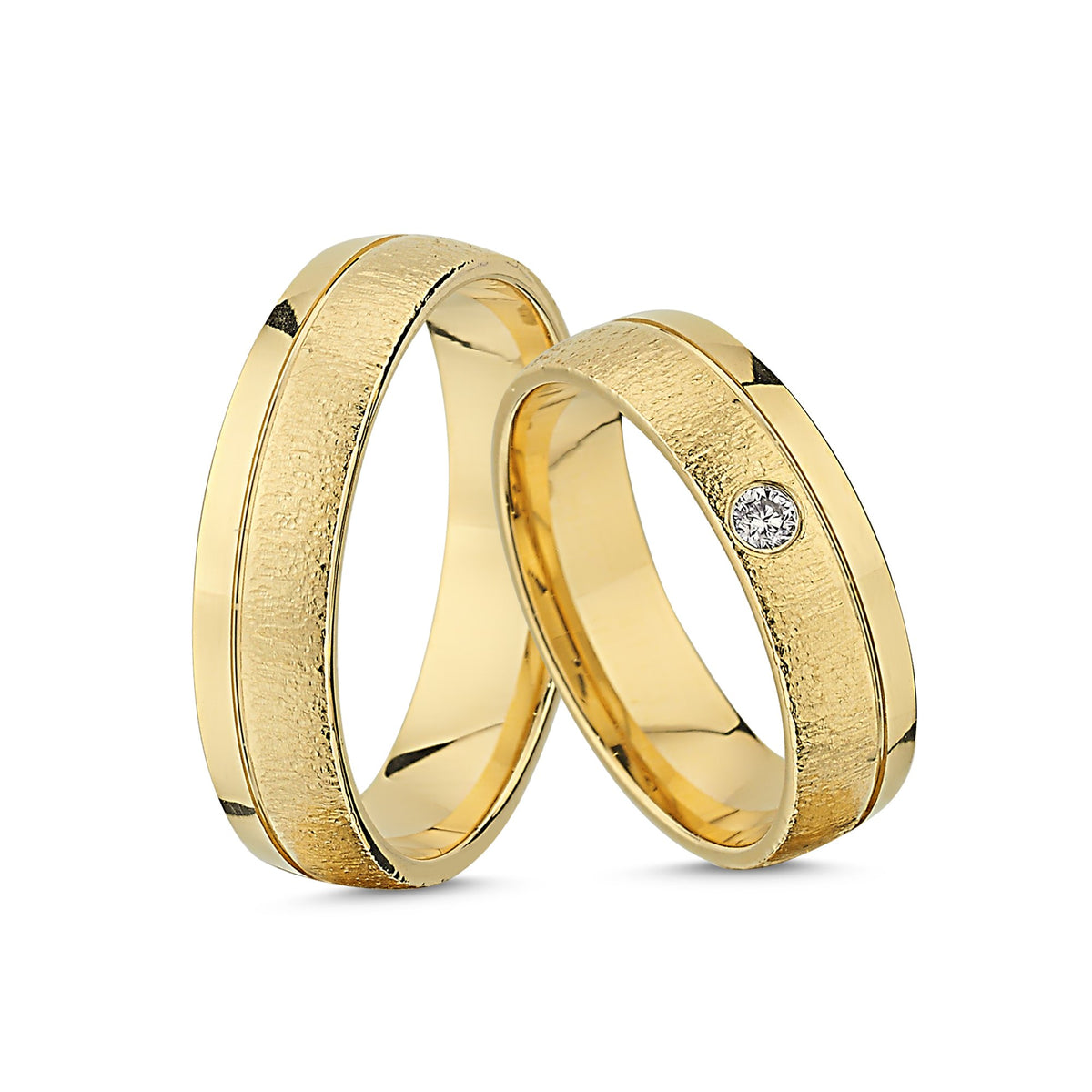 Køb Nuran - 14kt. vielsesringe m/diamant 1x0,07ct w/vs brillant - 5,5mm bredde- Modelnr.: A4081RG hos Guldsmed Smeds