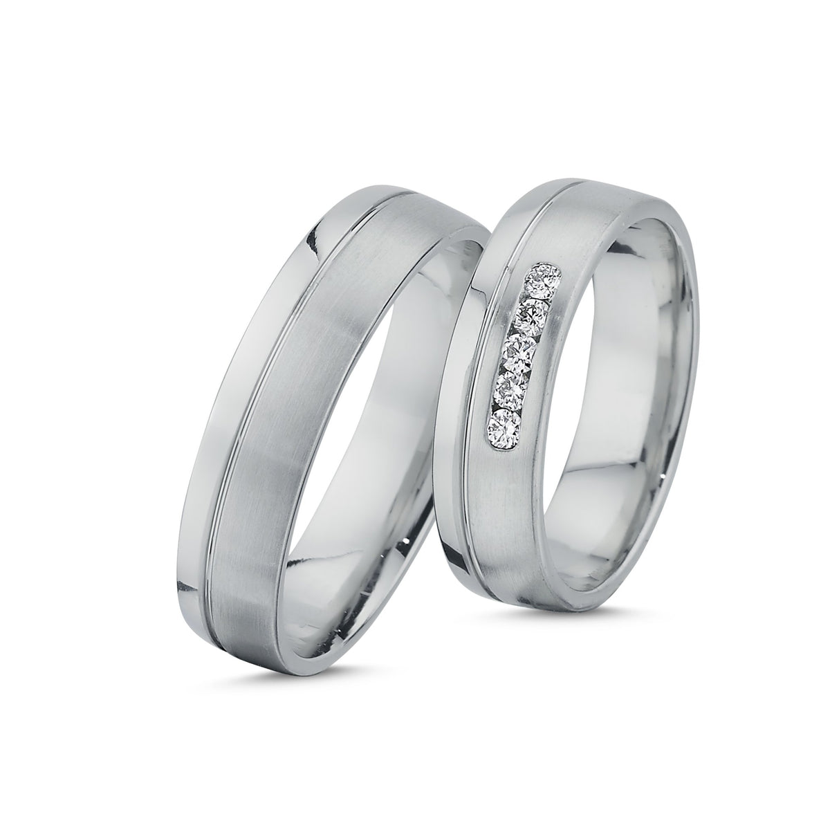 Køb Nuran - 14kt. vielsesringe m/diamant 0,125ct w/vs brillant - 5,5mm bredde- Modelnr.: A4083HVG hos Guldsmed Smeds