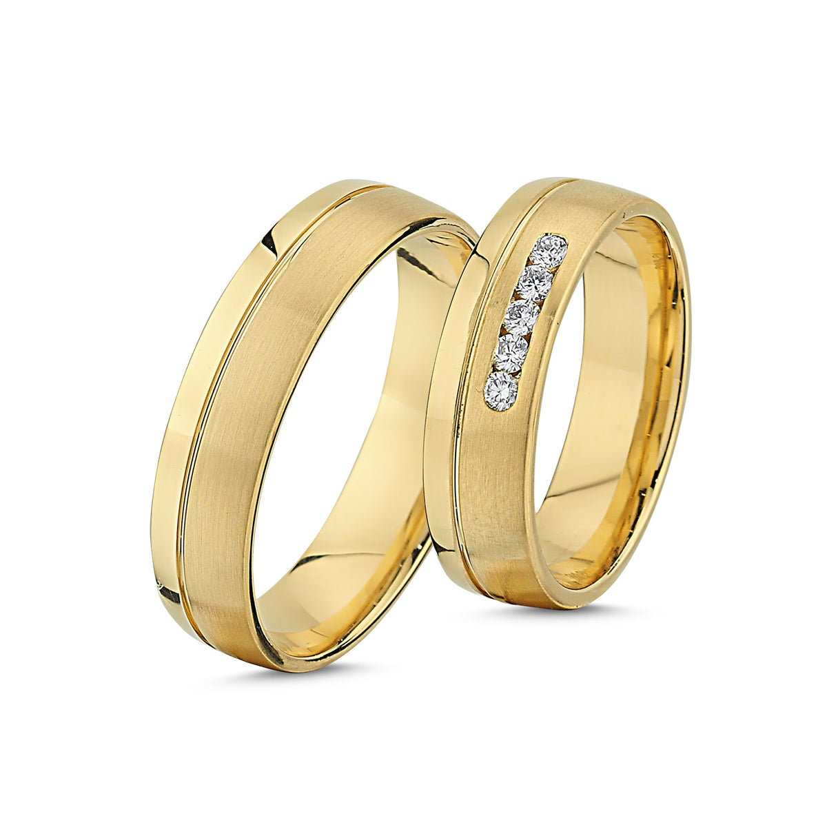 Køb Nuran - 14kt. vielsesringe m/diamant 0,125ct w/vs brillant - 5,5mm bredde- Modelnr.: A4083RG hos Guldsmed Smeds