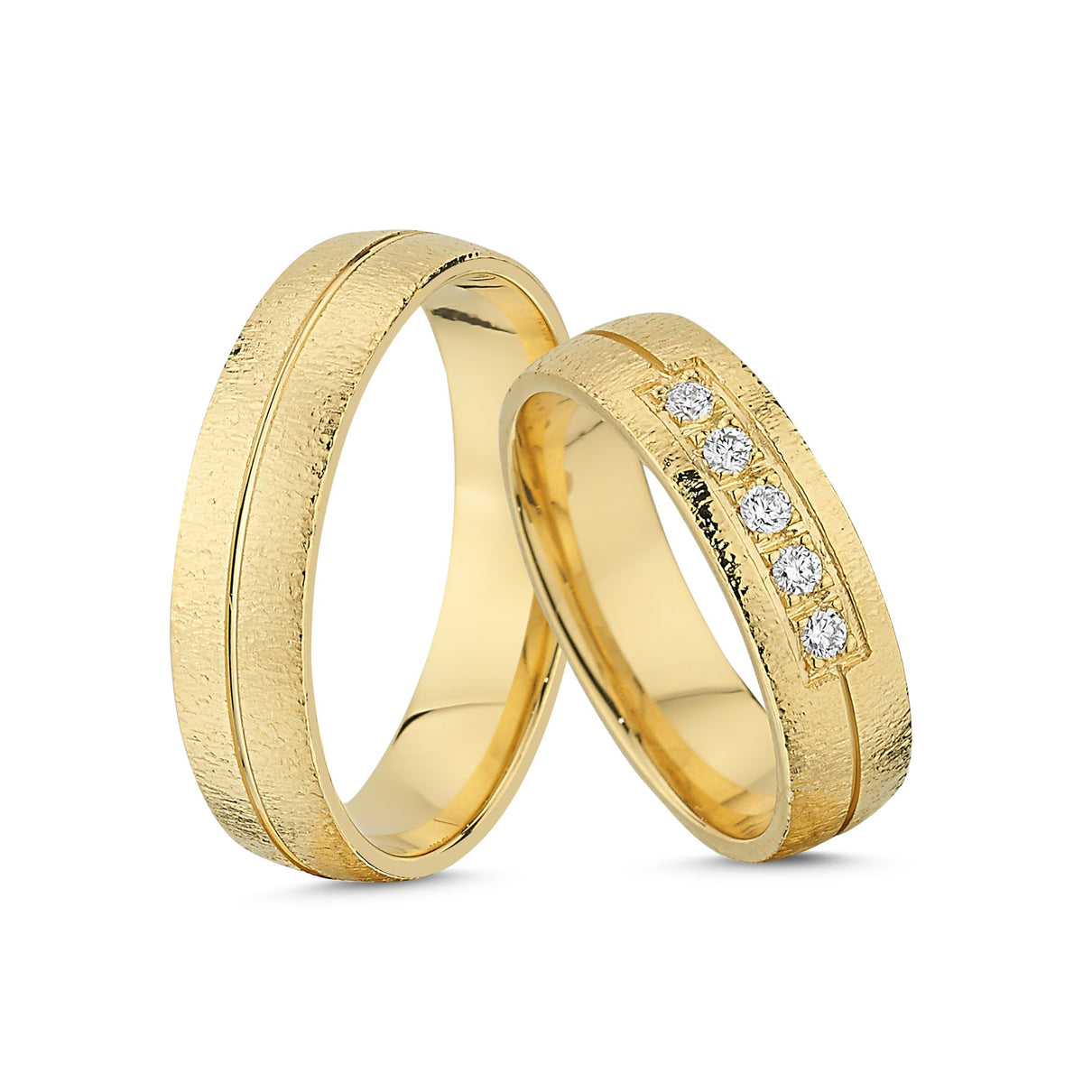 Køb Nuran - 14kt. vielsesringe m/diamant 0,125ct w/vs brillant - 5,5mm bredde- Modelnr.: A4084RG hos Guldsmed Smeds