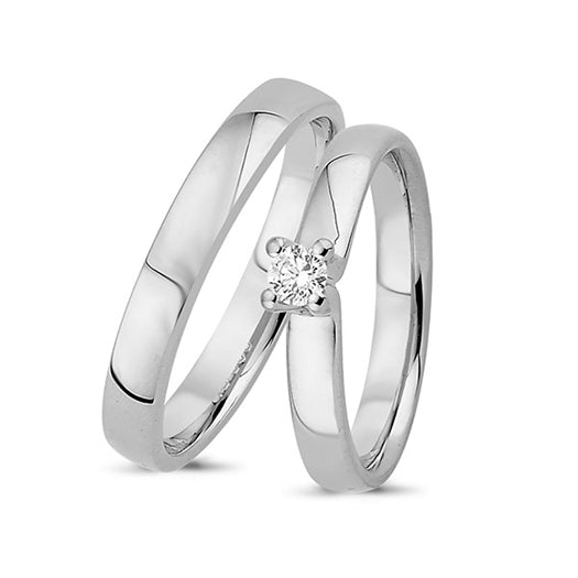 Køb Nuran - 14kt. vielsesringe m/diamant 0,14ct w/vs brillant - 3,5mm bredde- Modelnr.: A4089HVG hos Guldsmed Smeds