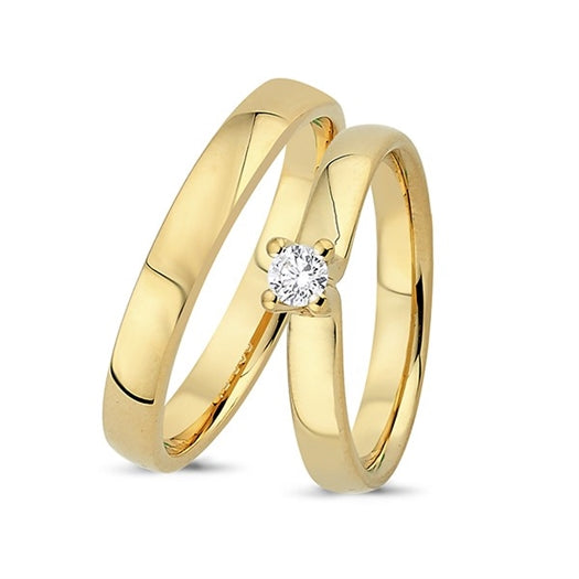 Køb Nuran - 14kt. vielsesringe m/diamant 0,14ct w/vs brillant - 3,5mm bredde- Modelnr.: A4089RG hos Guldsmed Smeds