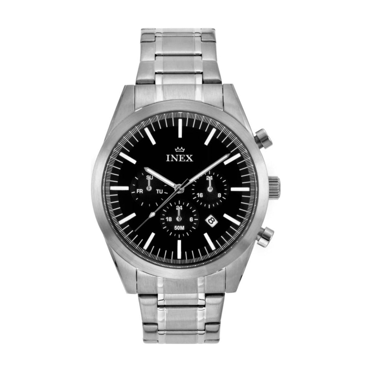 Køb INEX - HERREURE - STÅL MED LÆNKE + CHRONO - Model: A76204-1S5I hos Guldsmed Smeds