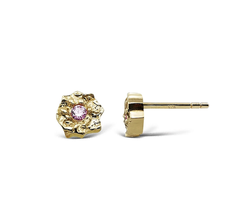 Jeberg Jewellery - Forgyldt "I AM GOLD" petite pink ørestik - Model: 51975